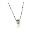 Chimento Necklace - Bamboo Classic in 18K White Gold with Pearl 45 cm - 0