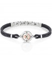 Morellato Men's Bracelet - Versilia with Black Cord and Rose Gold Anchor