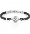 Morellato Men's Bracelet - Versilia with Black Cord and Compass Rose