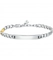 Morellato Bracelet for Men - Steel Chains with Mini Gold Plate and Black Crystals