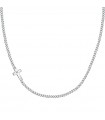 Morellato Necklace for Men - Cross in Steel with Side Cross and White Crystal