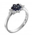 Picca Ring Woman - in White Gold with Diamonds and Shappire - 0
