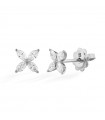 Buonocore Earrings - Leaf Flower in 18K White Gold with Natural Diamonds 0.50 carats - 0