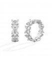 Buonocore Earrings - Leaf Hoop in 18K White Gold with Natural Diamonds 0.70 Carats - 0