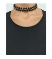 Chocker Giadan - Must in Argento 925% Dorato con Agata Nera