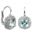 Picca Woman's Earrings - in White Gold with Diamonds and Aquamarine - 0