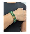 Bracciale Giadan - Must Elastico in Argento 925% Dorato con Sfere di Agata Verde