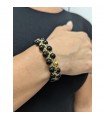 Giadan Bracelet - Must Elastic in 925% Golden Silver with Onyx Spheres