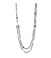 Lelune Glamour Necklace - Carmen Double Strand with Black Hematite and Rock Crystal - 88 cm - 0