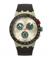 Orologio Swatch - Essentials Obsidian Ink Tempo e Data Nero 42mm Beige Spazzolato