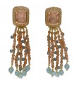 Giadan - Vartan Pendant Earrings with Sunstone and Aquamarine