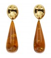 Giadan Earrings - Mieleoro Pendants in 925% Gilded Silver with Amber