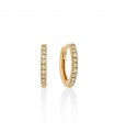 Miluna Earrings - 18K Yellow Gold Hoop Earrings with White Diamonds - 0