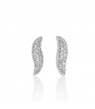 Miluna Earrings - 18K White Gold Wavy with Natural Diamonds - 0