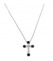 Picca Necklace - White Gold Rood with White and Black Diamonds - 0