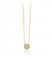 Miluna Necklace - in 18K Yellow Gold Point Light with 5 pt Natural Diamond - 0