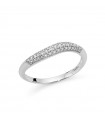 Miluna Ring - 18K White Gold Band with Natural Diamonds - 0