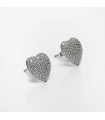 Chiara Ferragni - Silver Collection Heart Earrings with Cubic Zirconia Pavè