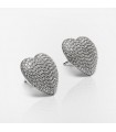 Chiara Ferragni - Silver Collection Heart Earrings in 925% Silver with Cubic Zirconia Pavè