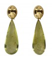 Giadan - Mieleoro Pendant Earrings in 925% Gold Plated Silver with Green Amber