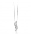 Miluna Necklace - 18K White Gold Pendant with Natural Diamonds - 0