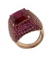 Giadan Ring - Mariquita in 925% Gold Silver with Red Crystal and Pavé of Red Zircons - Size 14