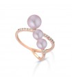 Thigh Ring - 18K Rose Gold with 3-7mm Pink Freshwater Pearls and Natural Diamonds - 0