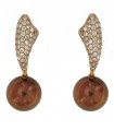 Picca earrings with Australia Chocolate Pearls 10 mm and Diamonds - 0