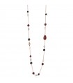 Collana Lelune Glamour - Carmen con Agata Nera e Giada Rossa - 85 centimetri