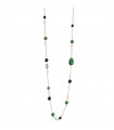 Lelune Glamour Necklace - Carmen with Black Agate and Green Jade - 85 cm - 0