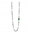 Collana Lelune Glamour - Carmen in Ematite Nera e Giada Verde - 90 centimetri