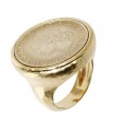 Etruscan Ring - Creta Chevalier Gold with Original Coin - Size 18