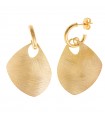 Salvatore Plata Earrings - Bamboo Gold Pendants with Diamond Triangles