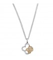 Picca Woman's Necklace - in White Gold with Quatrefoil Pendant and Natural Diamonds - 0