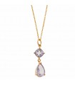 Salvatore Plata Necklace - Caramel Gold Pendant with Amethyst