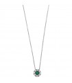 Picca Woman's Necklace - in White Gold with Diamonds and Emeralds - 0