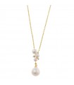 Salvatore Plata Necklace - Minijewels Pendant with Pearls and Cubic Zirconia