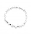 Bracciale Lelune - Young con Perle Coltivate 5.5-6 mm e Sfere in Oro Bianco 18 Carati