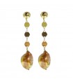 Rajola - Siena Pendant Earrings in 925% Silver with Golden Pearls