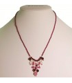 Collana Rajola - Tindari in Argento 925% Dorato con Granato e Quarzo Rosa