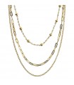 Etruscan Necklace - Itaca Multistrand Gold with Rolò Chain and Oval Links