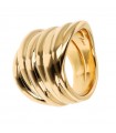 Etruscan Ring - Itaca Gold with Graduated Band with Striped Texture Size 18