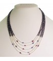 Rajola Necklace - Magic Multistrand with Blue Spinel and Pearls