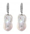Picca Earrings with Freshwater Pearls and Diamonds for Women - 0