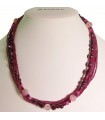 Rajola Necklace - Minuet with Garnet and Strawberry Quartz