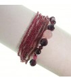 Rajola Bracelet - Multistrand Minuetto with Garnet and Strawberry Quartz