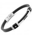 Bracciale Zancan - Hi-Teck in Acciaio 316L Nero con Fila di Spinelli