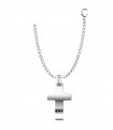 Collana Zancan - Hi -Teck in Acciaio 316L con Croce e Spinelli Neri