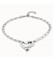 Uno de 50 Necklace - Metal Chain Choker with Open Heart