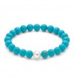 Miluna Bracelet - Earth and Sea with Turquoise Cluster and Pearl 8.5-9 mm - 0